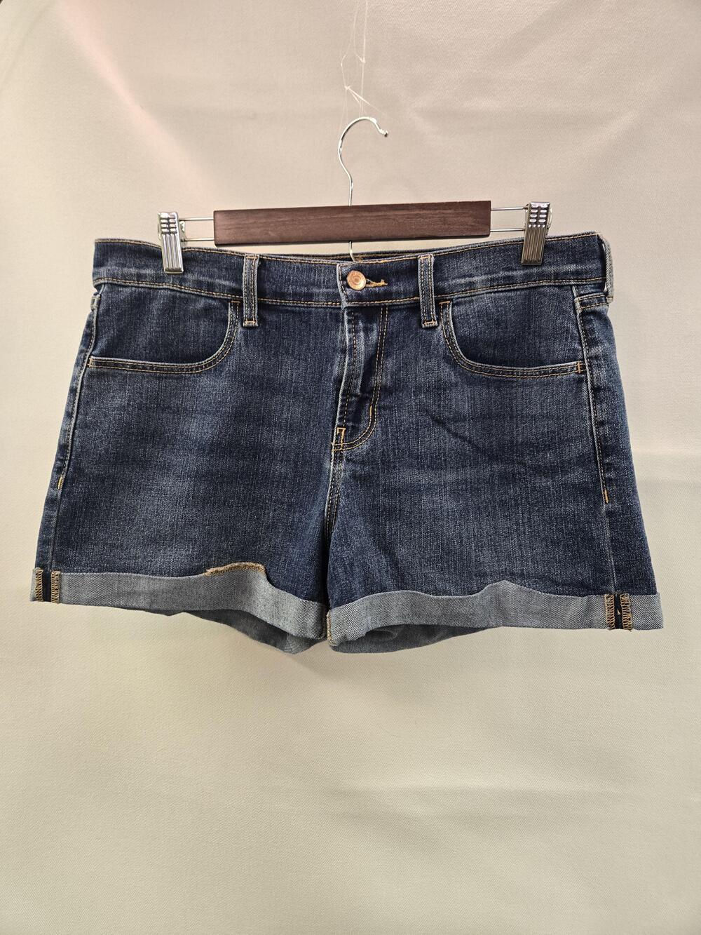 Old Navy Shorts Womens 12 Blue Denim Cuffed Jean Stretch Casual Summer